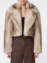 Sportmax Women Cropped Furry Jersey Jacket