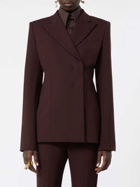 Sportmax Women Tailored Stretch Wool Jacket - Plum