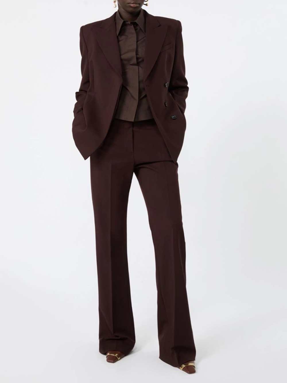 Sportmax Women Tailored Stretch Wool Jacket - Plum