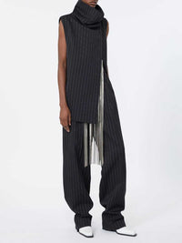 Sportmax Women Stretch Wool Trousers With Pleats - Black
