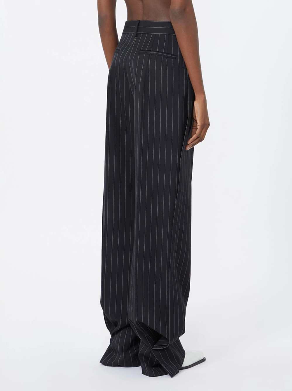 Sportmax Women Stretch Wool Trousers With Pleats - Black
