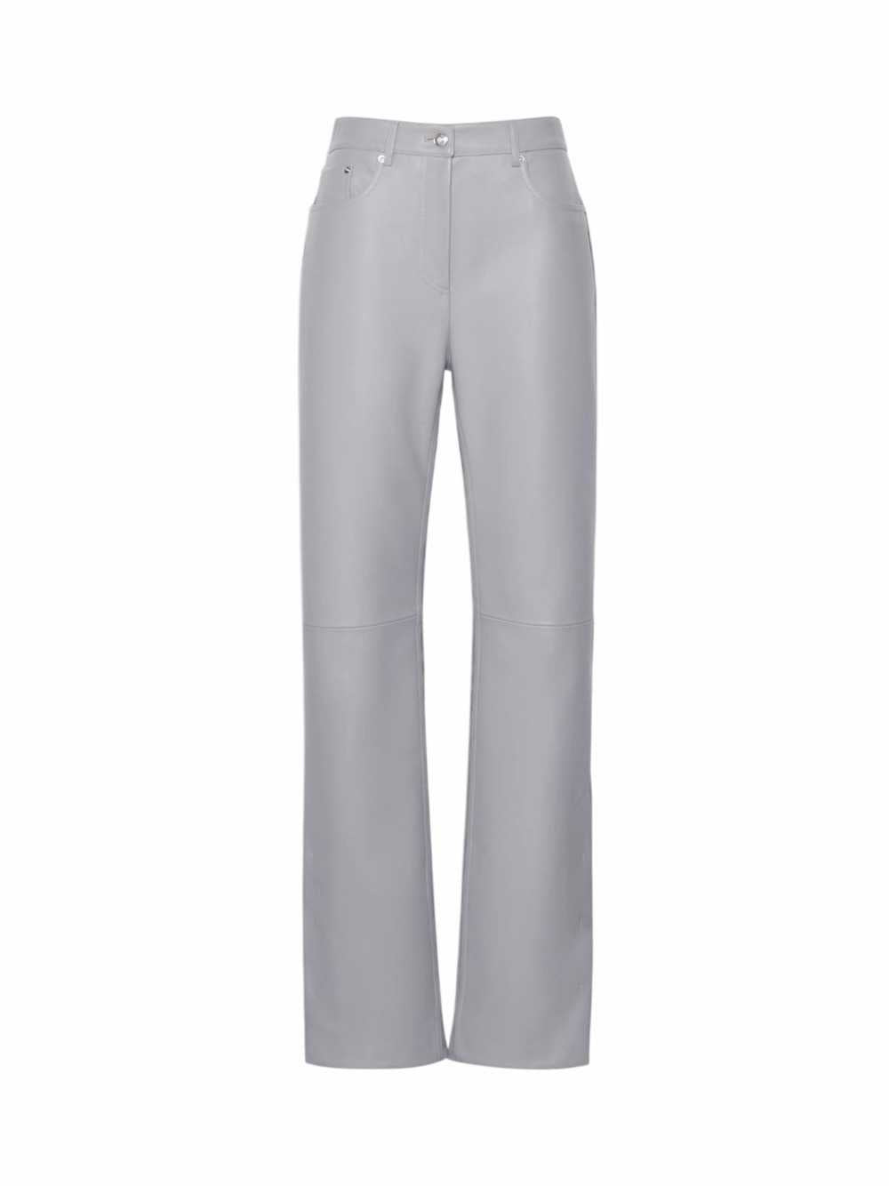 Sportmax Women 5-Pocket Leather And Suede Trousers – Medium Grey