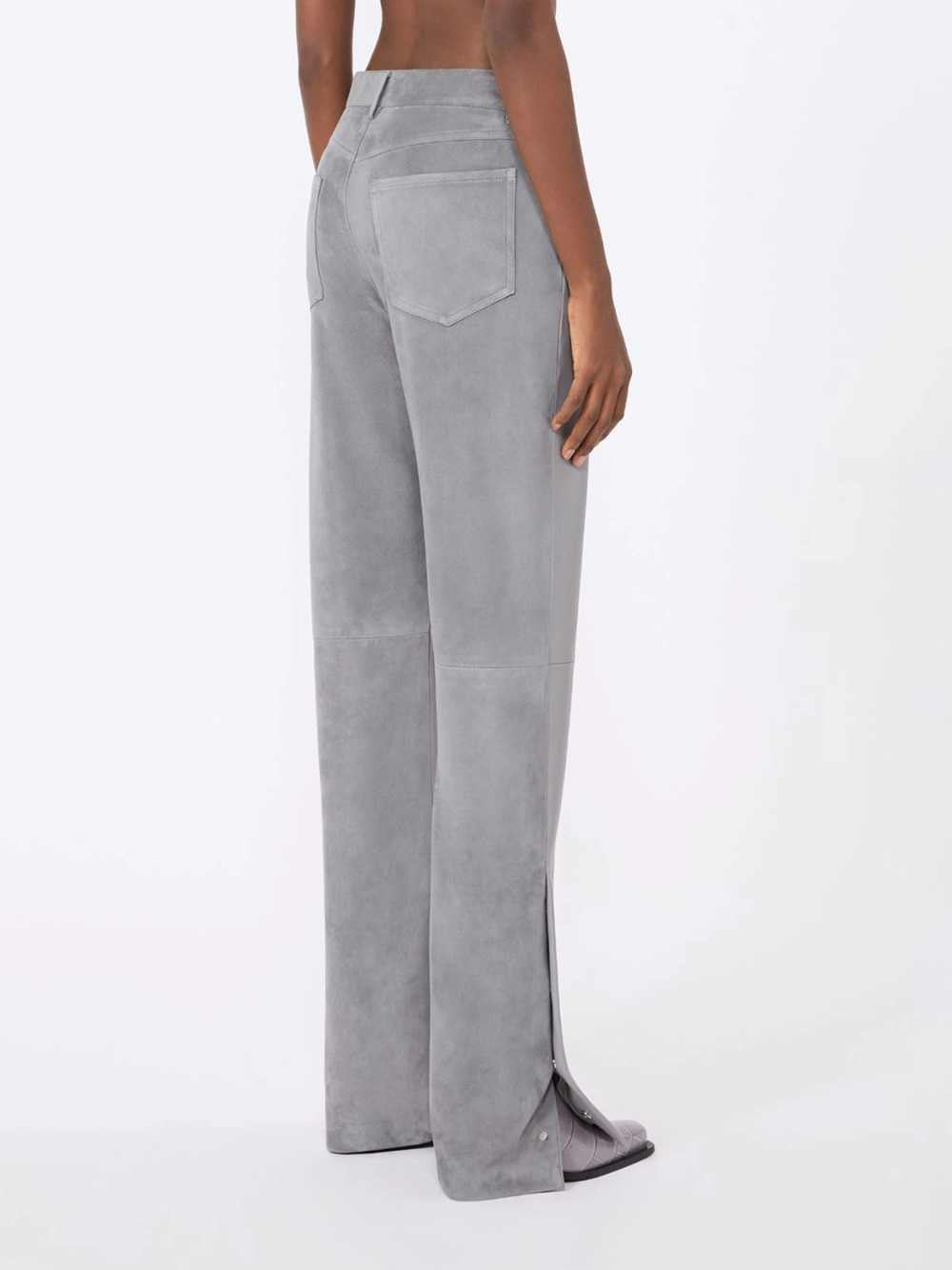 Sportmax Women 5-Pocket Leather And Suede Trousers – Medium Grey