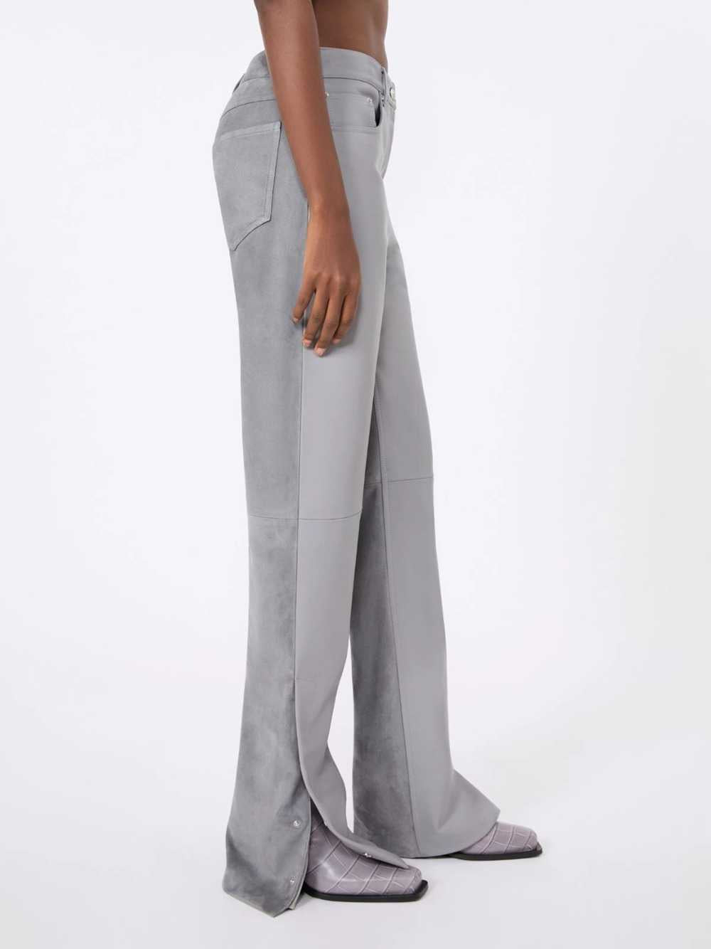 Sportmax Women 5-Pocket Leather And Suede Trousers – Medium Grey