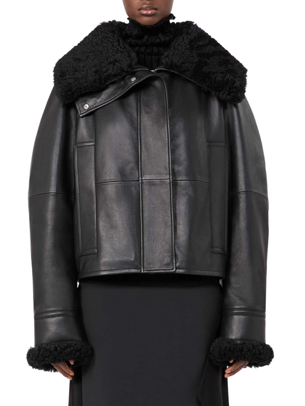 Sportmax Women Padded Leather Jacket - Black