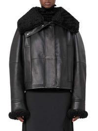 Sportmax Women Padded Leather Jacket - Black