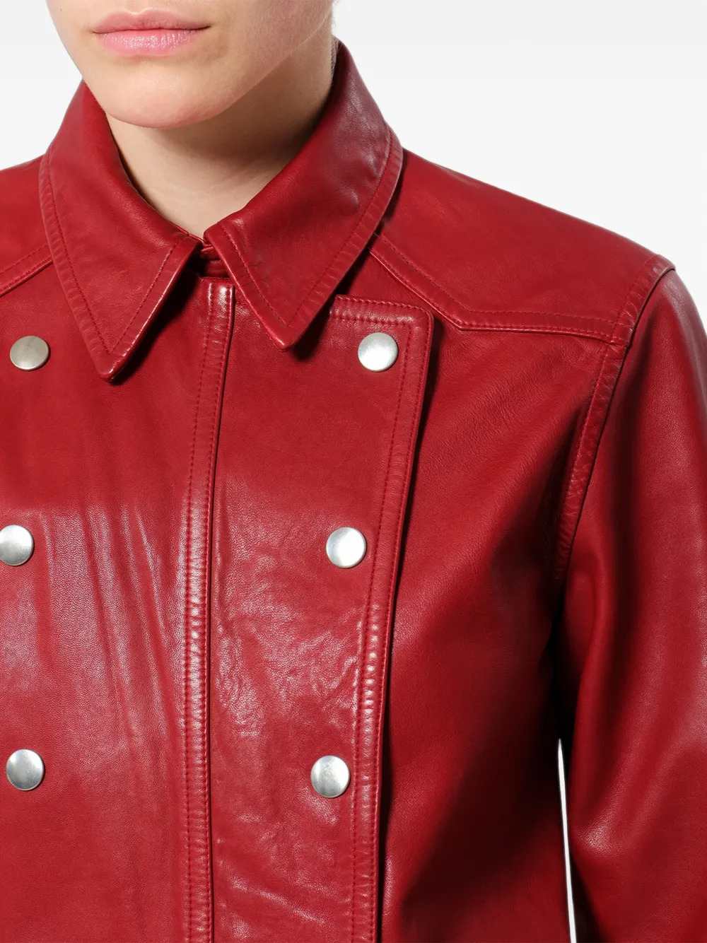 MARANT Marant Women Valdy Snap-Button Leather Shirt