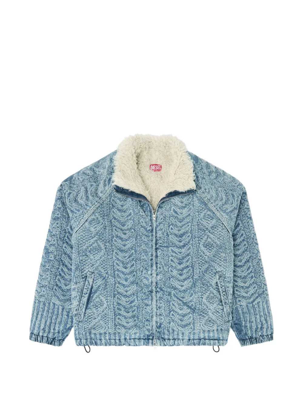 DIESEL Diesel Men Denim-Effect Knit Jacket