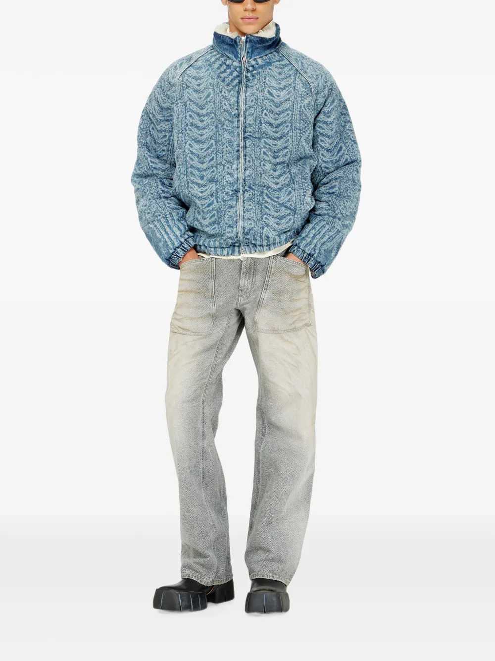 DIESEL Diesel Men Denim-Effect Knit Jacket