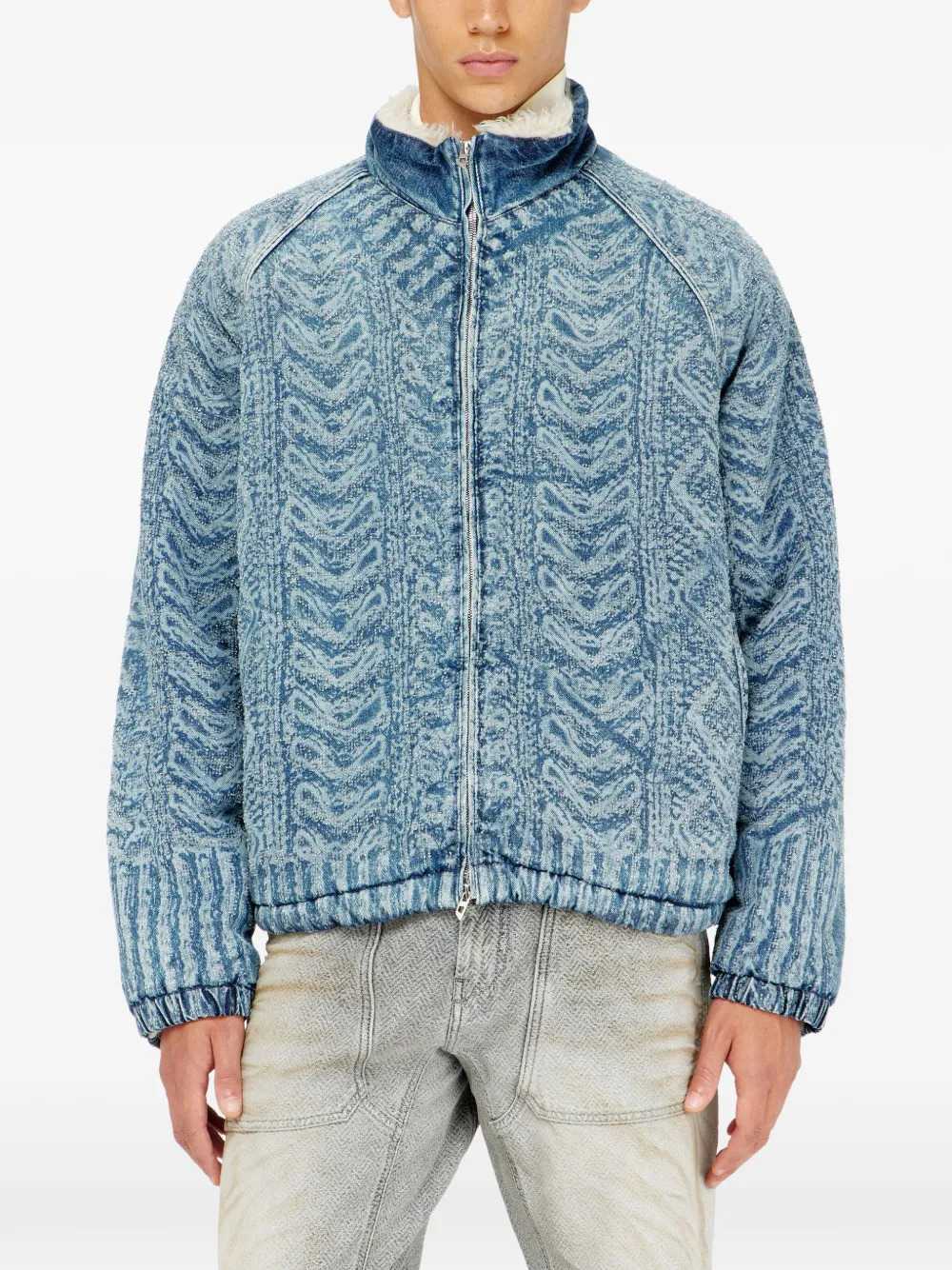 DIESEL Diesel Men Denim-Effect Knit Jacket