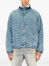 DIESEL Diesel Men Denim-Effect Knit Jacket