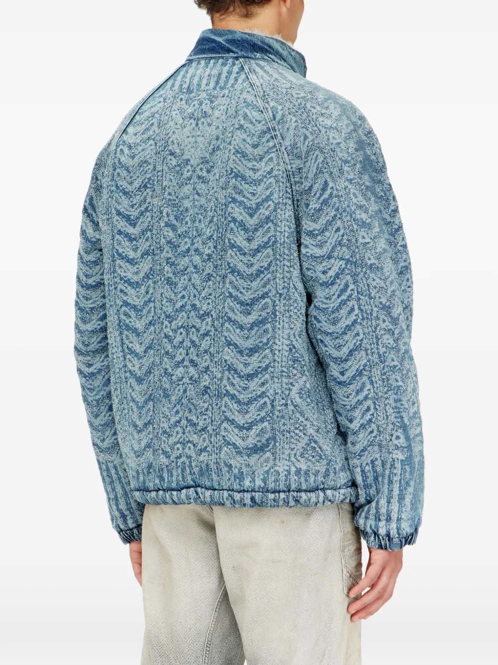 DIESEL Diesel Men Denim-Effect Knit Jacket