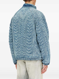 DIESEL Diesel Men Denim-Effect Knit Jacket