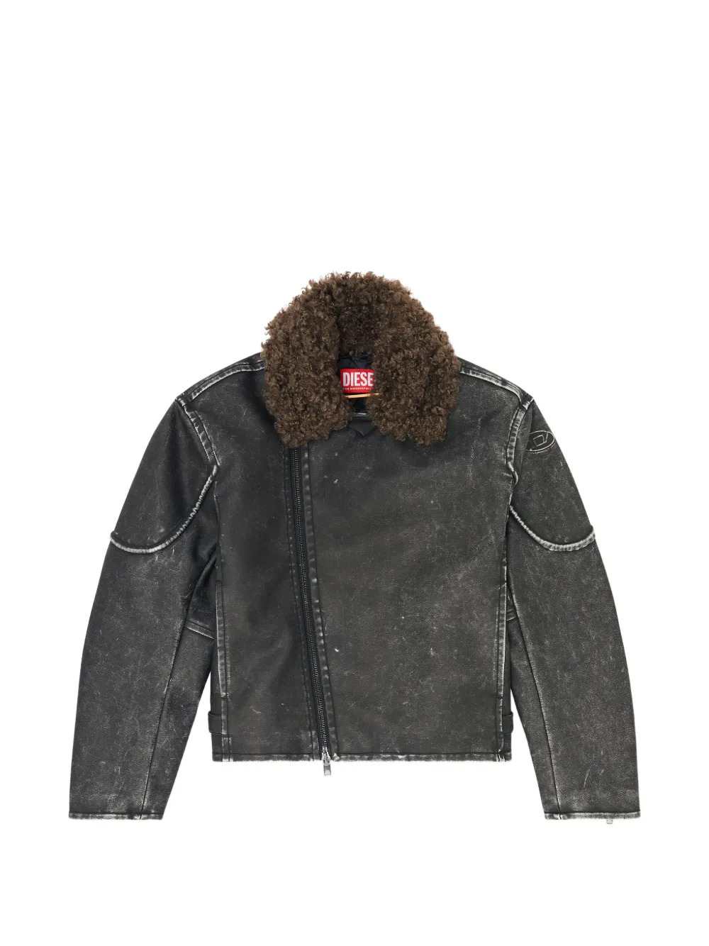 DIESEL Diesel Men Biker Jacket With Detachable Collar