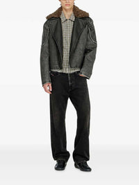 DIESEL Diesel Men Biker Jacket With Detachable Collar