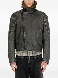 DIESEL Diesel Men Biker Jacket With Detachable Collar