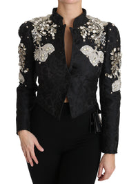 Dolce & Gabbana Dolce & Gabbana Black Jacquard Crystal Floral Women's Jacket
