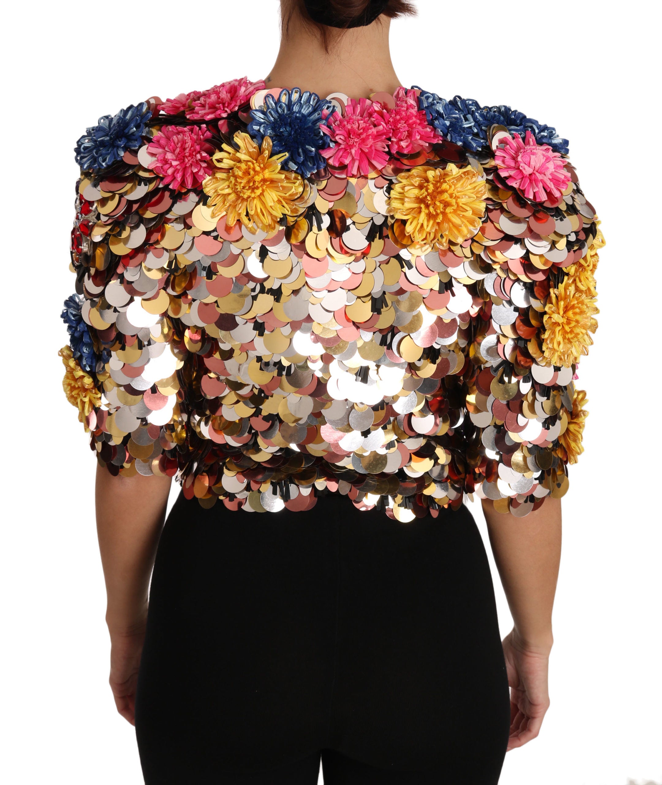 Dolce & Gabbana Dolce & Gabbana Crystal Sequined Floral Jacket Women's Coat