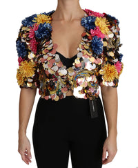 Dolce & Gabbana Dolce & Gabbana Crystal Sequined Floral Jacket Women's Coat