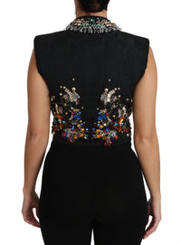 Dolce & Gabbana Dolce & Gabbana Black Crystal Sicily Vest Women's Waistcoat