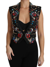 Dolce & Gabbana Dolce & Gabbana Black Crystal Sicily Vest Women's Waistcoat