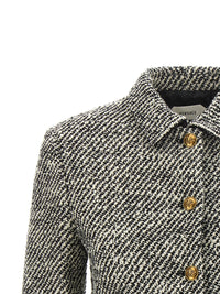 Versace Women Bouclé Wool Blend Blouson Jacket