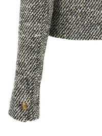 Versace Women Bouclé Wool Blend Blouson Jacket