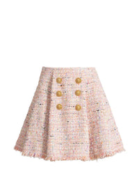 Balmain Women Flared Tweed Skirt