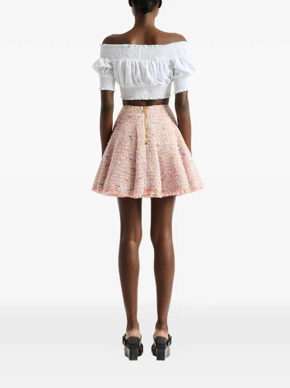 Balmain Women Flared Tweed Skirt