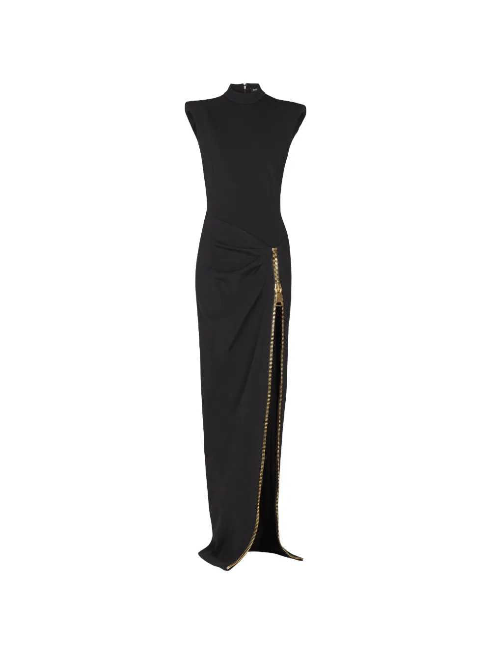 Balmain Women Long Jersey Dress With Leg Slit