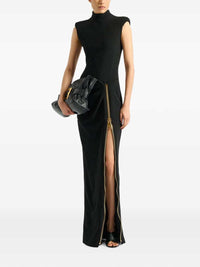 Balmain Women Long Jersey Dress With Leg Slit