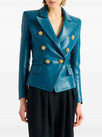 Balmain Women 6-Button Leather Jacket