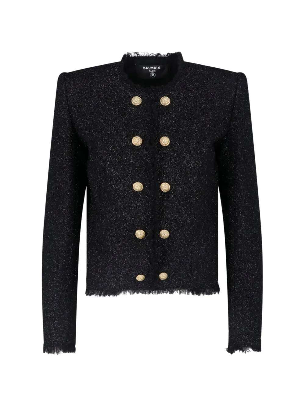 Balmain Women Tweed Jacket With Lion-Head Buttons