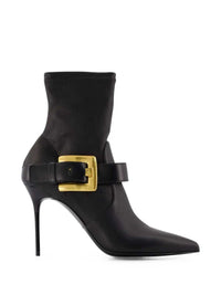 Balmain Women Anthem Stretch Leather Ankle Boots