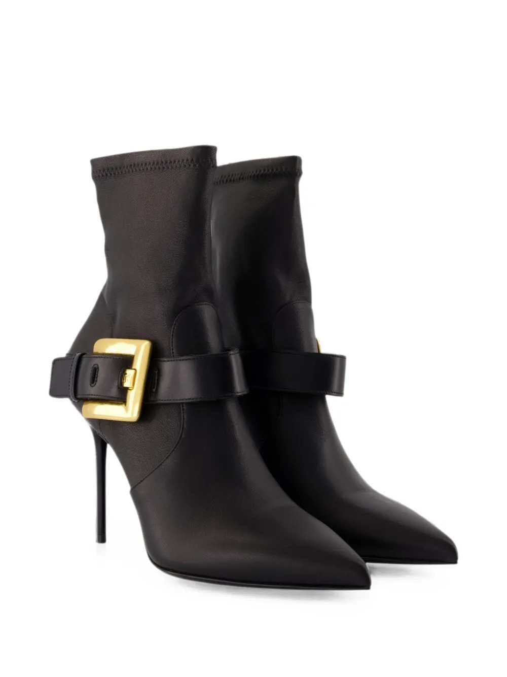 Balmain Women Anthem Stretch Leather Ankle Boots