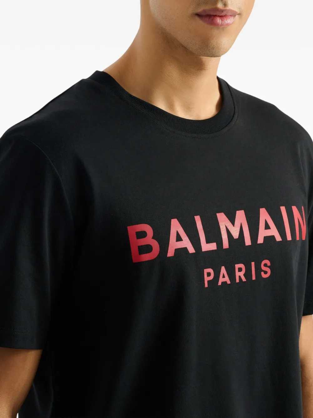 Balmain Men Balmain Paris Print T-Shirt