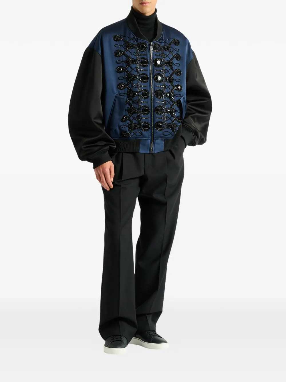 BALMAIN Balmain Men Satin Military Bomber Jacket