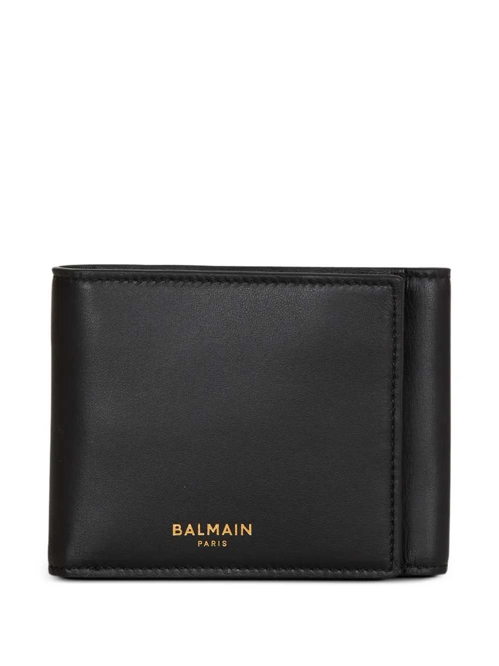 Balmain Men Smooth Leather Tri-Fold Wallet