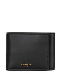Balmain Men Smooth Leather Tri-Fold Wallet