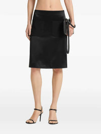 Courreges Women Satin-Finish Miniskirt With Pocket Detail
