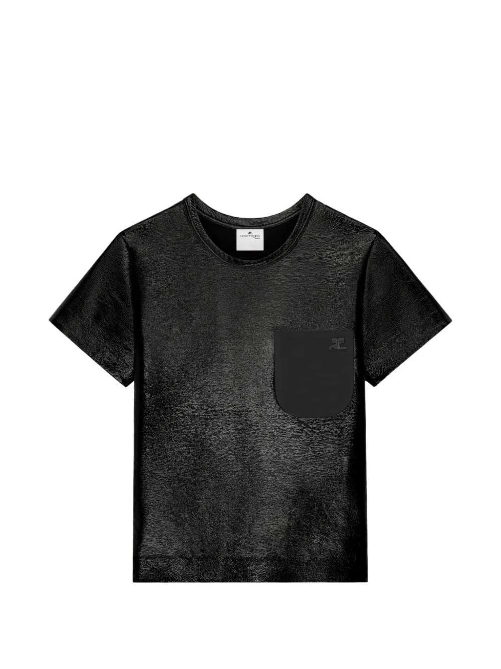Courreges Women Vinyl-Detail T-Shirt With Pocket