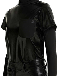 Courreges Women Vinyl-Detail T-Shirt With Pocket