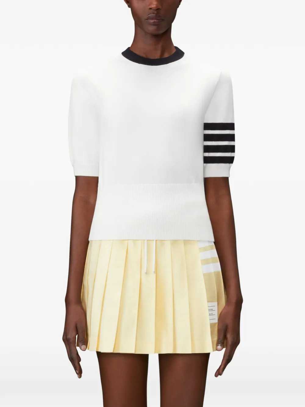 Thom Browne Women Hector Jersey T-Shirt With 4-Bar Detail