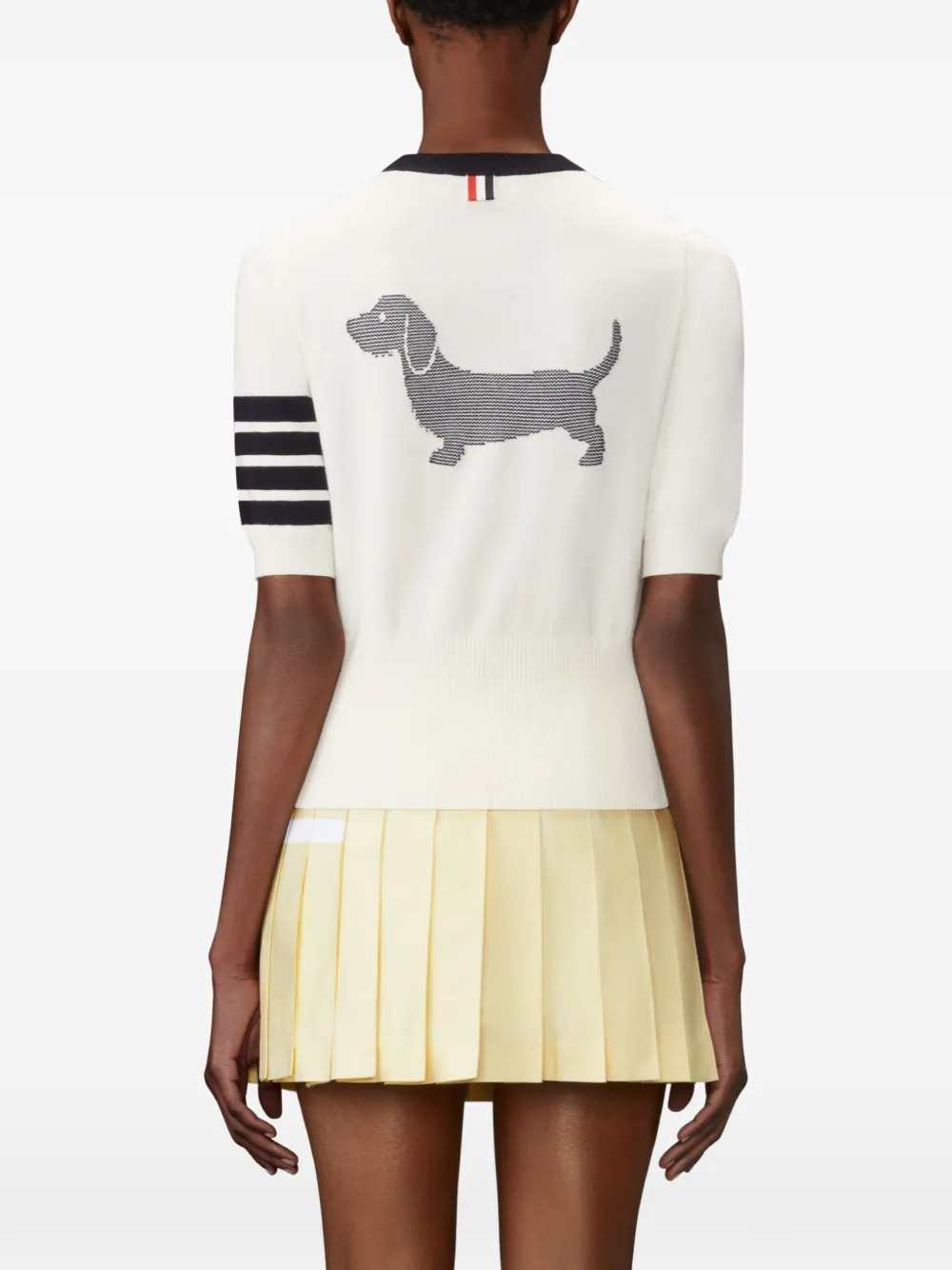 Thom Browne Women Hector Jersey T-Shirt With 4-Bar Detail