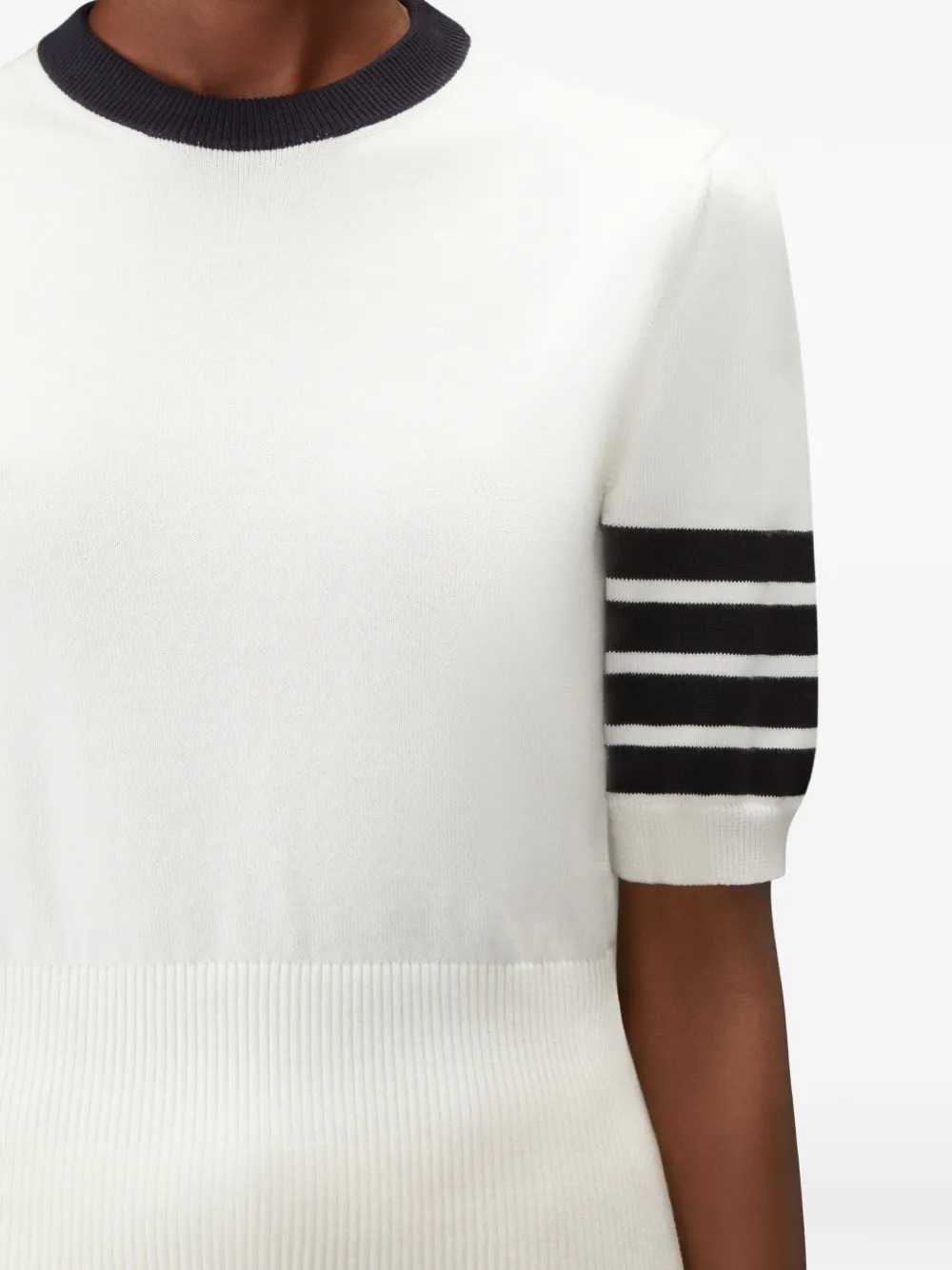 Thom Browne Women Hector Jersey T-Shirt With 4-Bar Detail
