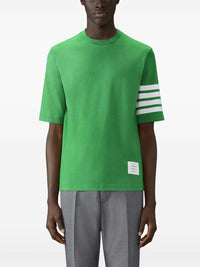 Thom Browne Men Short-Sleeve T-Shirt With 4-Bar Detail