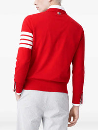 Thom Browne Men Merino Wool Cardigan With 4-Bar Detail