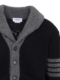 Thom Browne Men 4-Bar Shawl Collar Cardigan