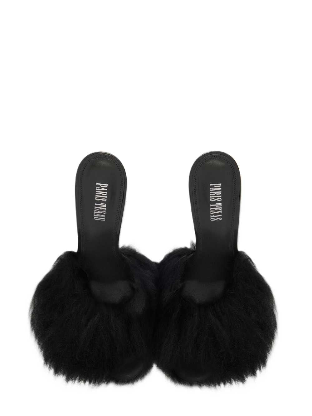 Paris Texas Women Furry Mule In Soft Fur With Patent Leather Inserts