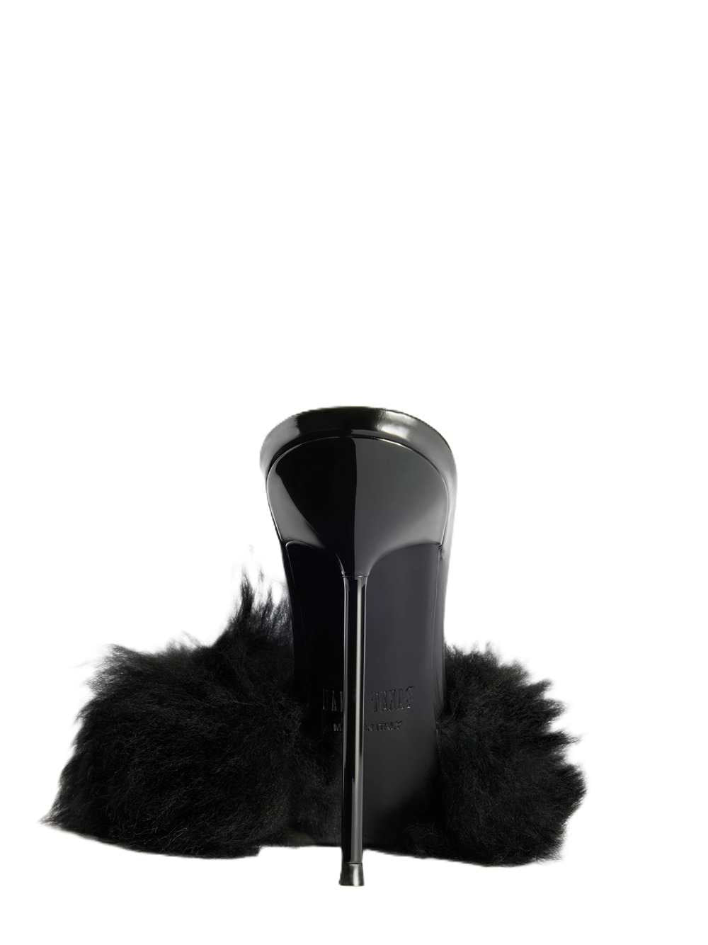 Paris Texas Women Furry Mule In Soft Fur With Patent Leather Inserts